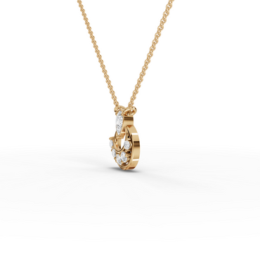 Pear Halo Drop Moissanite Diamond Necklace