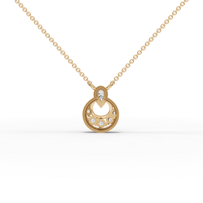 Pear Halo Drop Moissanite Diamond Necklace