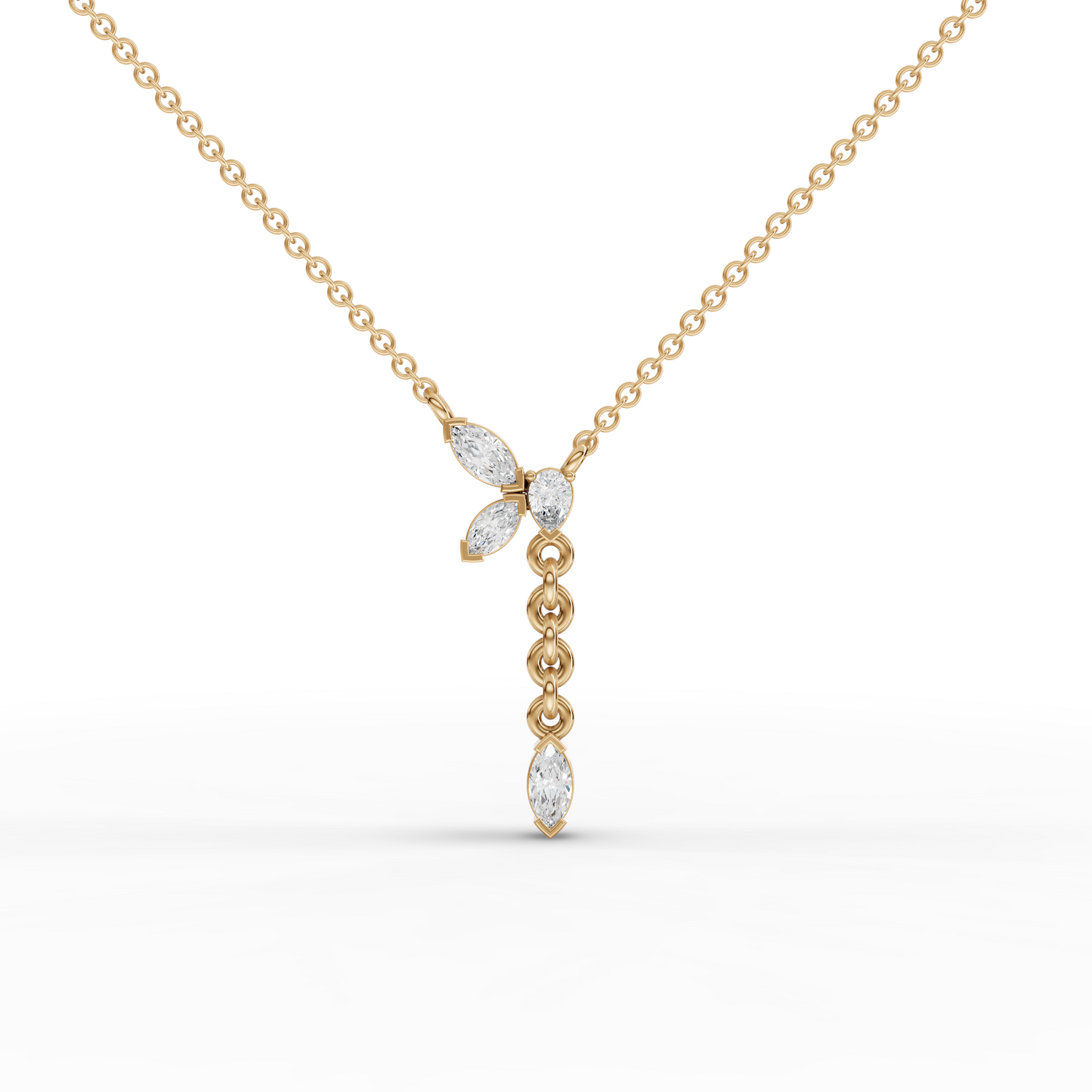 Marquise Butterfly Drop Moissanite Diamond Y Necklace