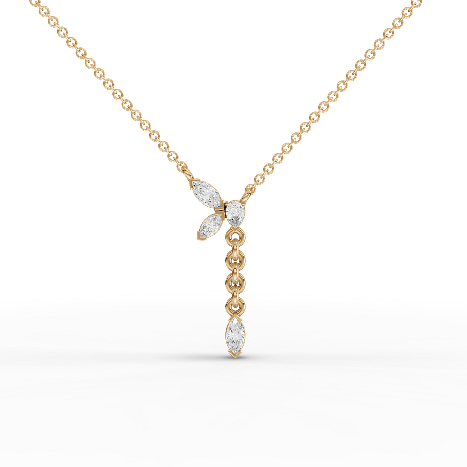 Marquise Butterfly Drop Moissanite Diamond Y Necklace