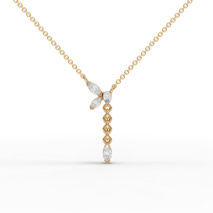 Marquise Butterfly Drop Moissanite Diamond Y Necklace