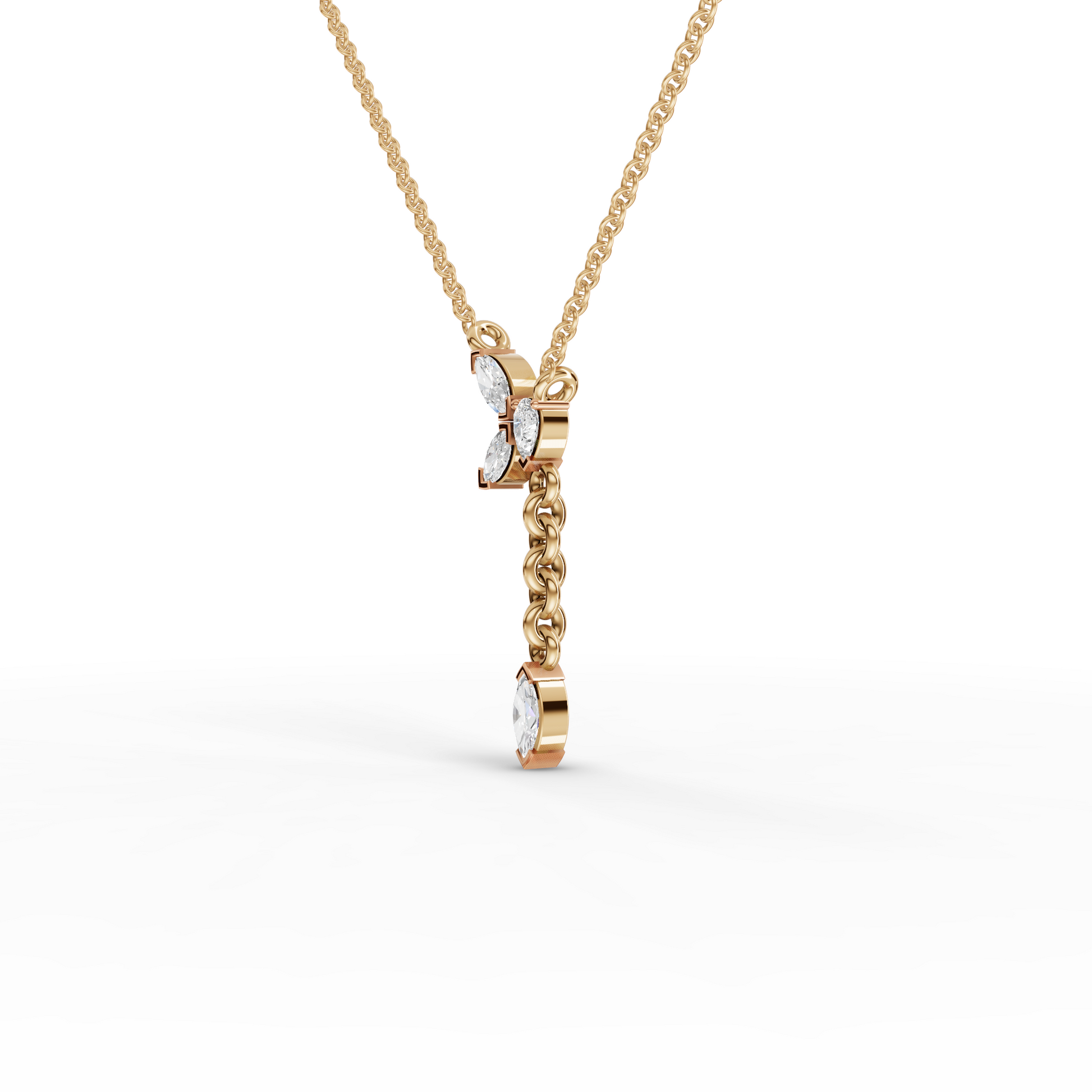 Marquise Butterfly Drop Moissanite Diamond Y Necklace