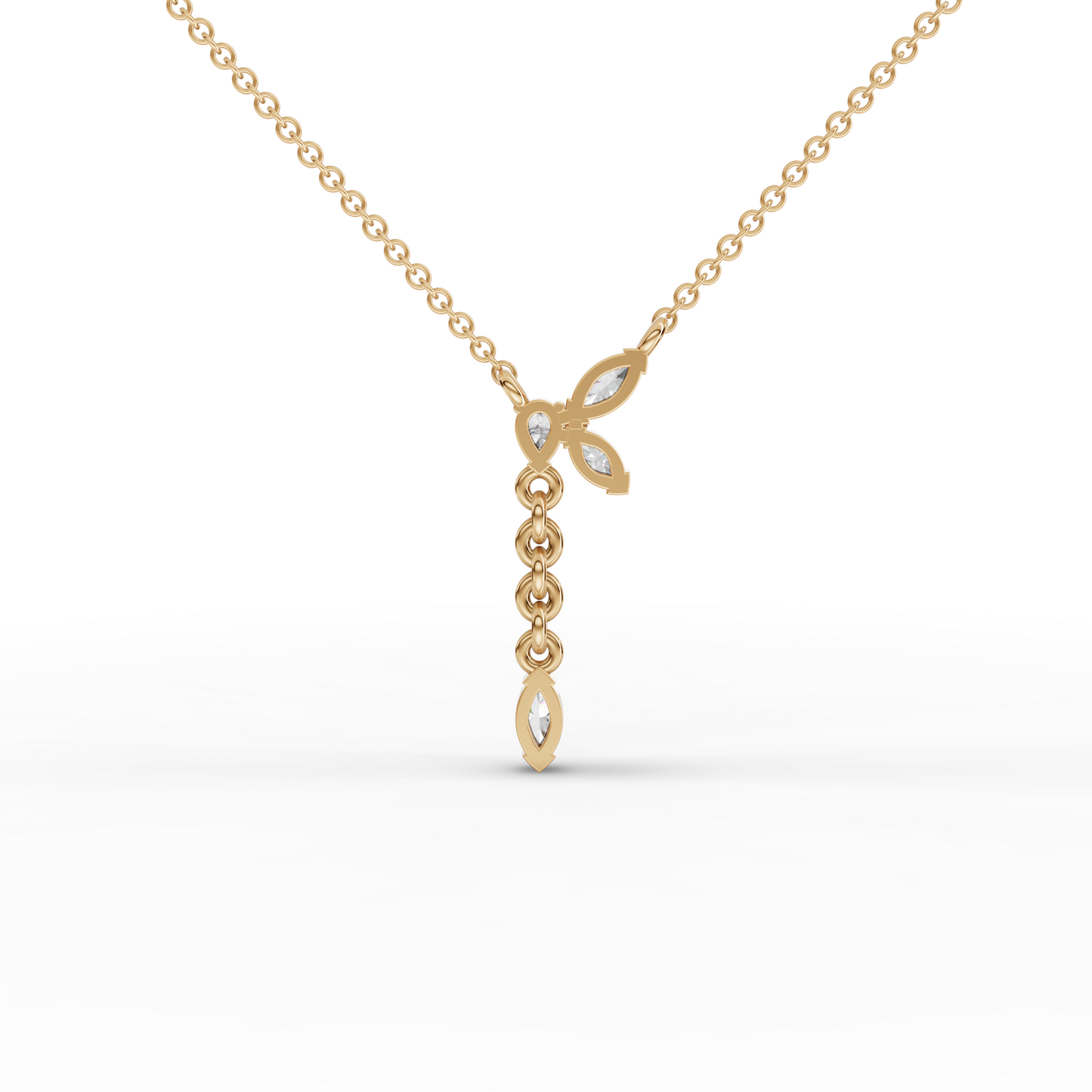 Marquise Butterfly Drop Moissanite Diamond Y Necklace
