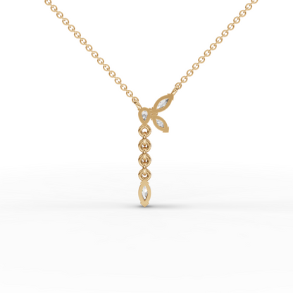 Marquise Butterfly Drop Moissanite Diamond Y Necklace