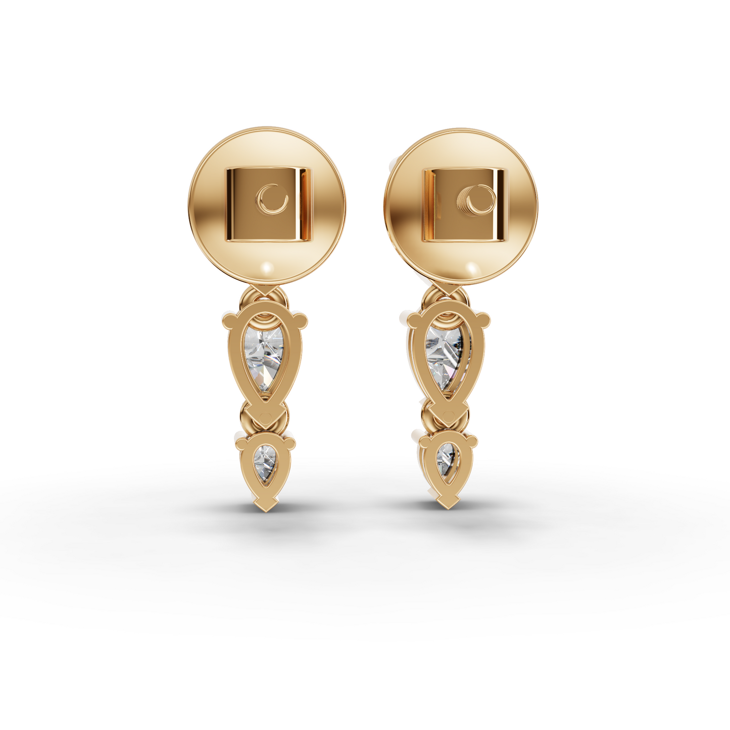 Vertical Pear Drop Statement Moissanite Diamond Earrings