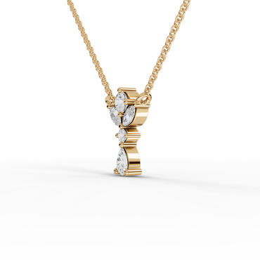 Floral Drop Statement Moissanite Diamond Pendant Necklace