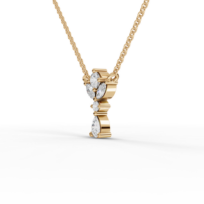 Floral Drop Statement Moissanite Diamond Pendant Necklace