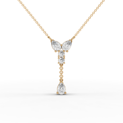 Pear & Round Drop Moissanite Diamond Necklace