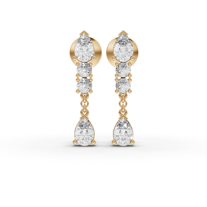Pear Drop Statement Moissanite Diamond Earrings