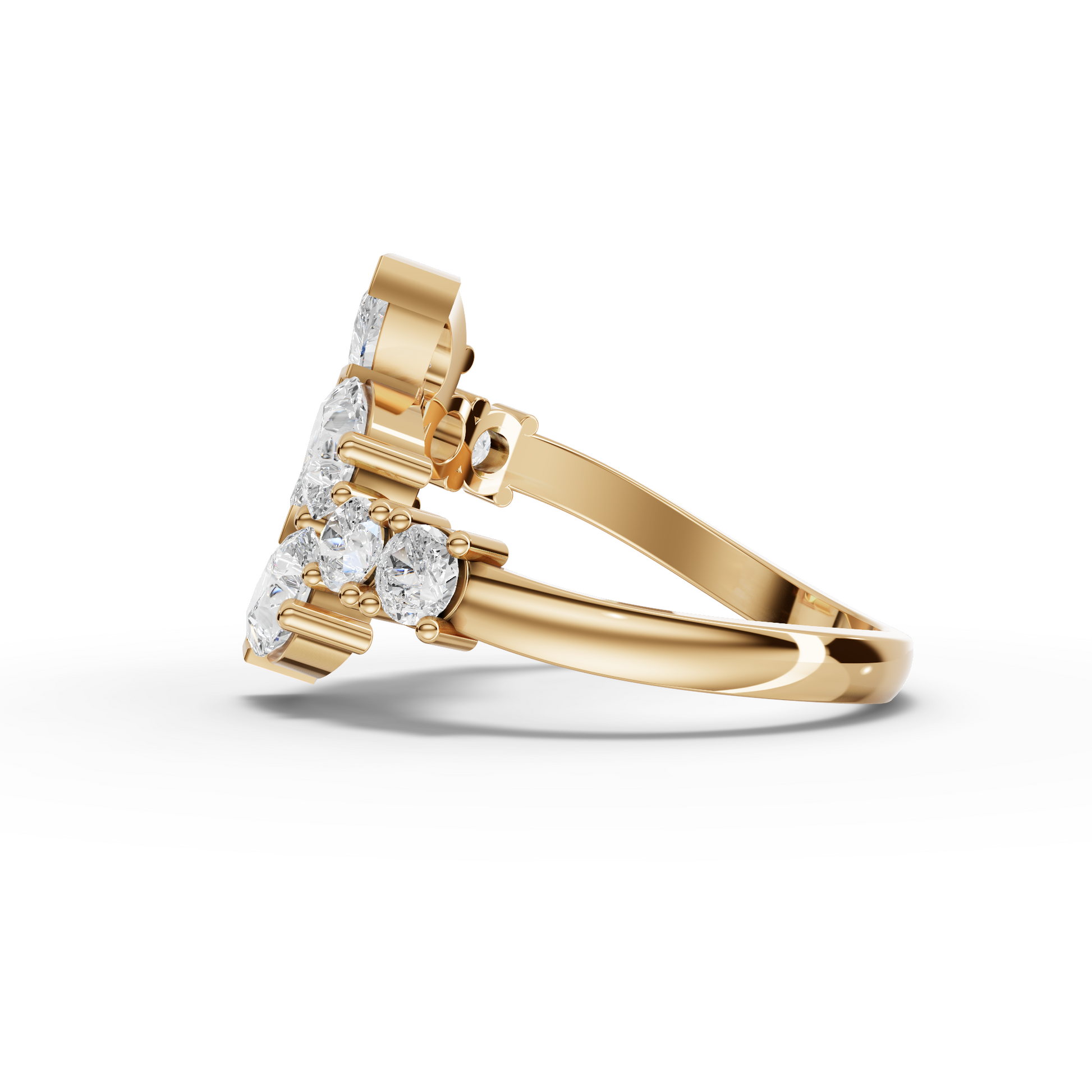 Pear & Round Statement Moissanite Diamond Ring