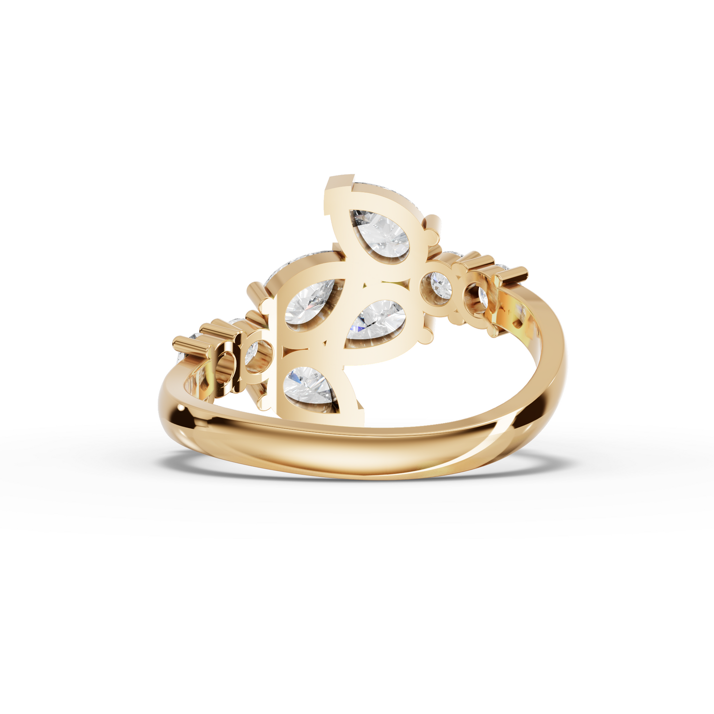 Pear & Round Statement Moissanite Diamond Ring
