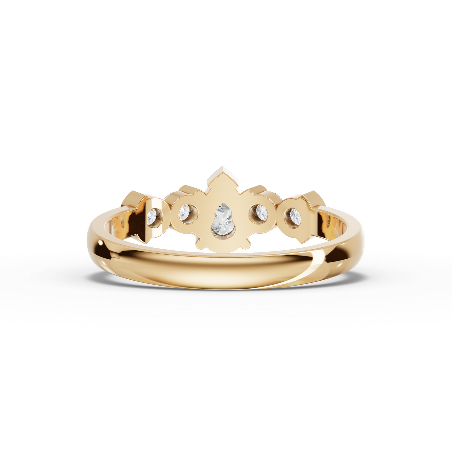 Pear Moissanite Diamond Ring With Round Accent Stones