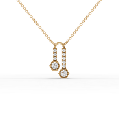 Hexagon Drop Moissanite Diamond Pendant Necklace