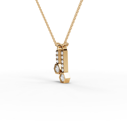 Hexagon Drop Moissanite Diamond Pendant Necklace