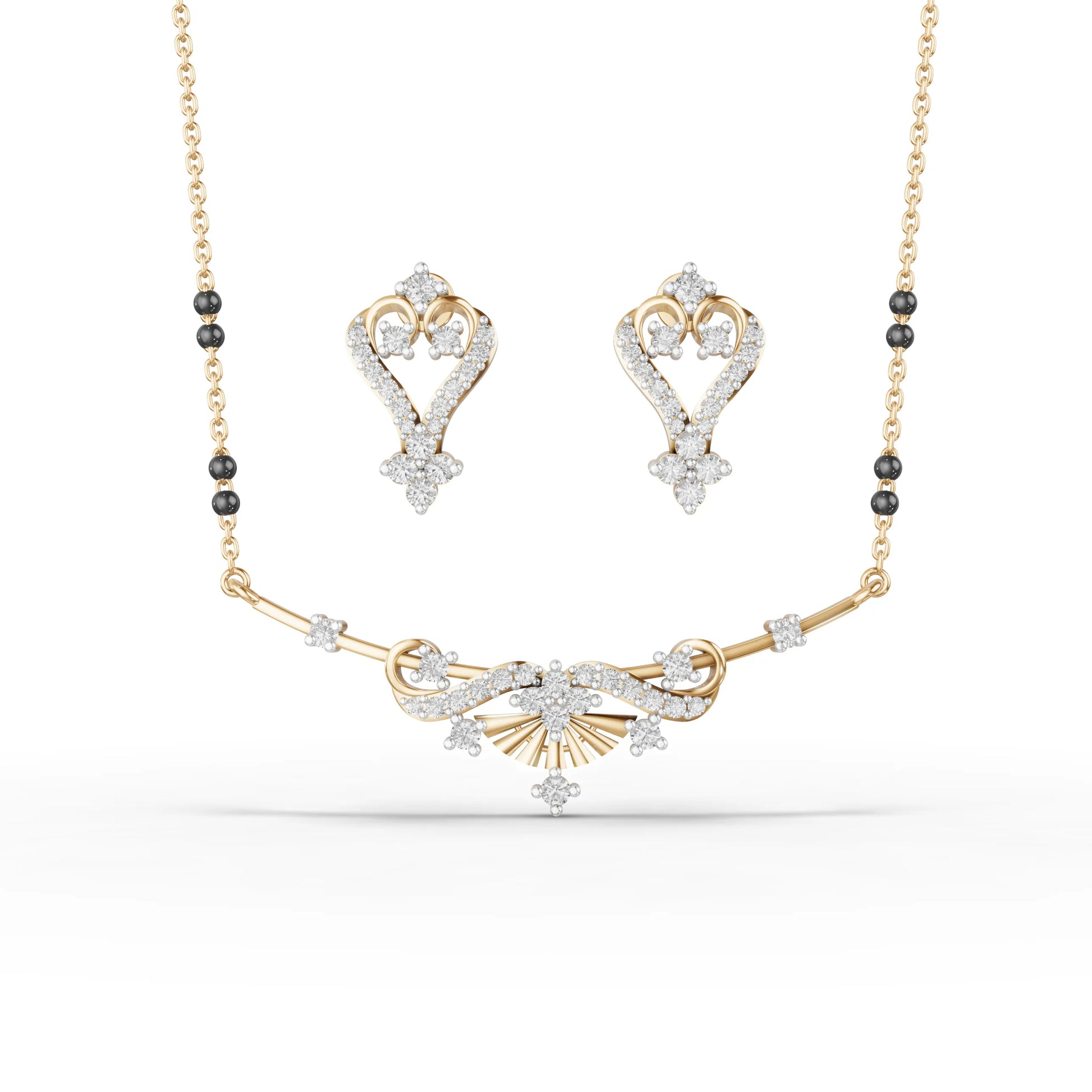 Royal Embrace Moissanite Diamond Mangalsutra Set