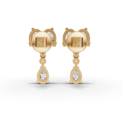 Marquise & Pear Cascade Drop Moissanite Diamond Earrings