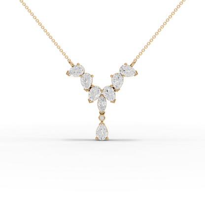 Marquise & Pear Cascade Drop Moissanite Diamond Pendant