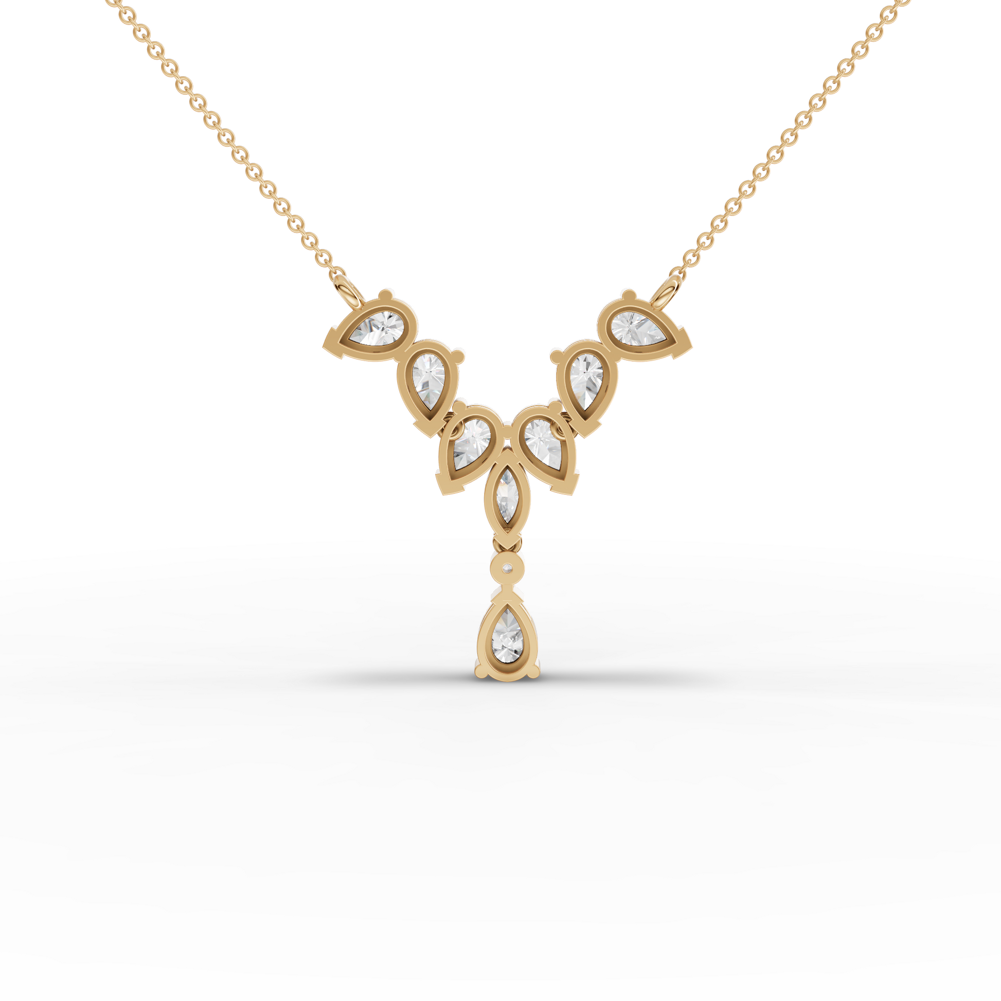 Marquise & Pear Cascade Drop Moissanite Diamond Pendant