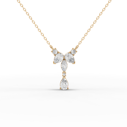 Pear & Marquise Y-Style Moissanite Diamond Pendant Necklace