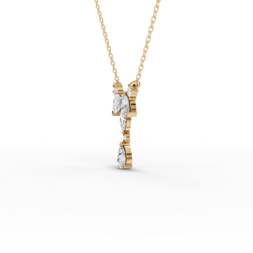 Pear & Marquise Y-Style Moissanite Diamond Pendant Necklace