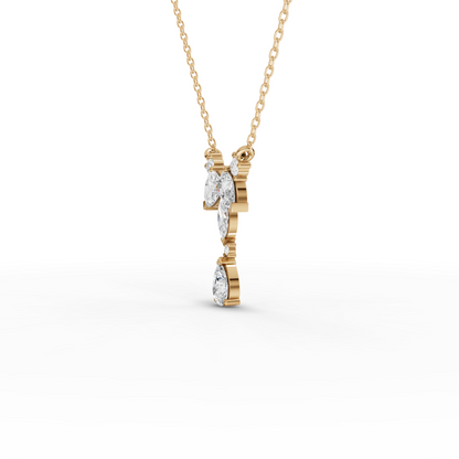 Pear & Marquise Y-Style Moissanite Diamond Pendant Necklace