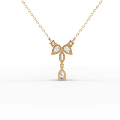 Pear & Marquise Y-Style Moissanite Diamond Pendant Necklace
