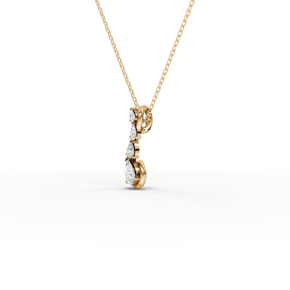 Moissanite-Grown Round Diamond Swirl Drop Pendant