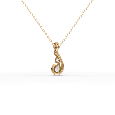 Moissanite-Grown Round Diamond Swirl Drop Pendant