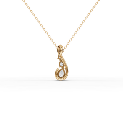 Moissanite-Grown Round Diamond Swirl Drop Pendant