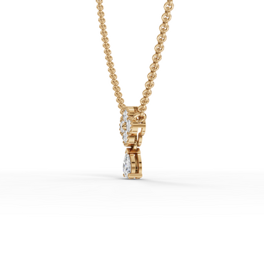 Moissanite-Grown Diamond Floral Cluster Drop Pendant Necklace