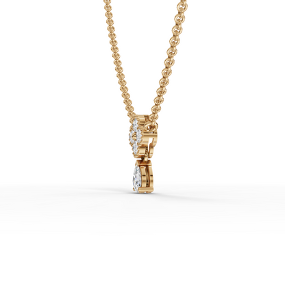 Moissanite-Grown Diamond Floral Cluster Drop Pendant Necklace