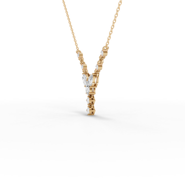 Floral Drop Moissanite Grown Diamond Pendant Necklace