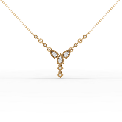 Floral Drop Moissanite Grown Diamond Pendant Necklace