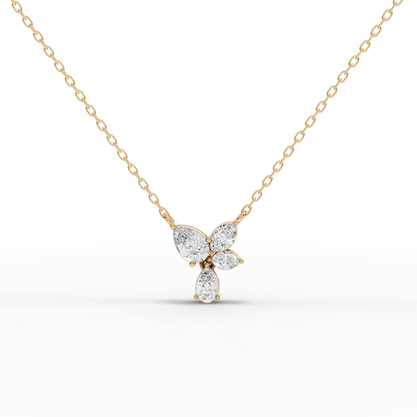 Petal Drift Moissanite Grown Diamond Drop Pendant