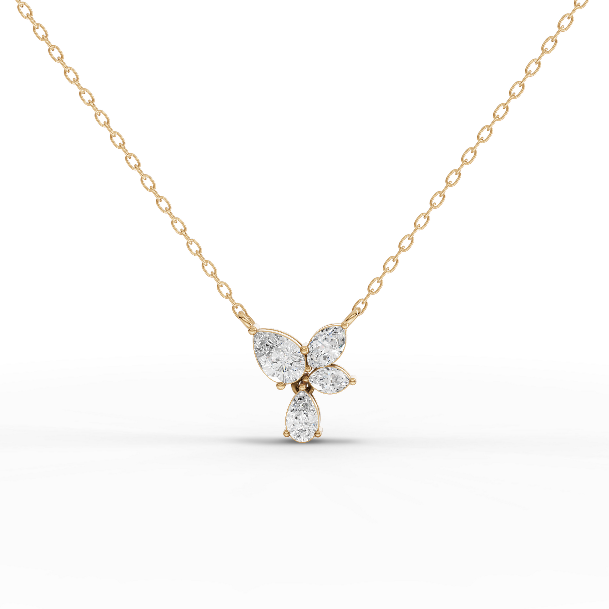 Petal Drift Moissanite Grown Diamond Drop Pendant