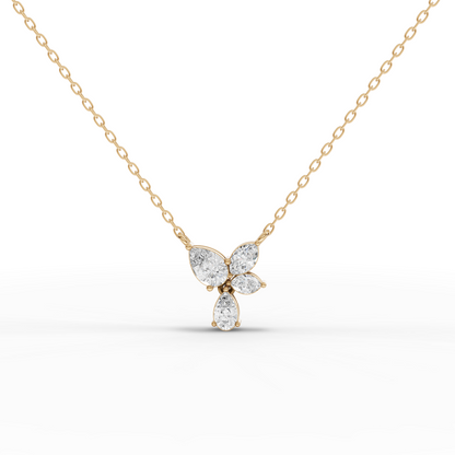 Petal Drift Moissanite Grown Diamond Drop Pendant