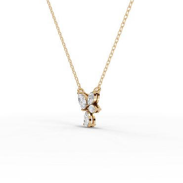 Petal Drift Moissanite Grown Diamond Drop Pendant