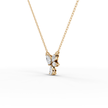 Petal Drift Moissanite Grown Diamond Drop Pendant