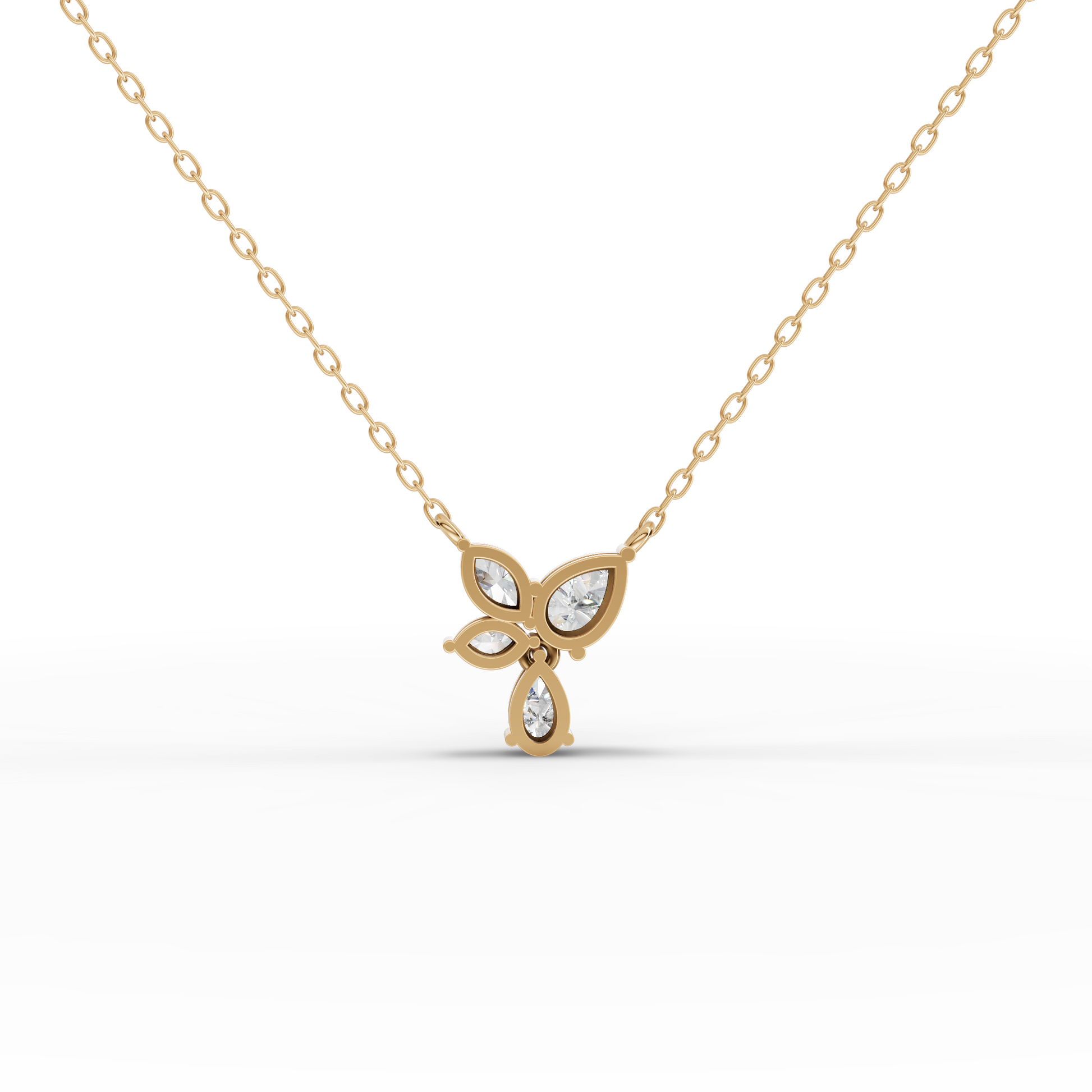 Petal Drift Moissanite Grown Diamond Drop Pendant