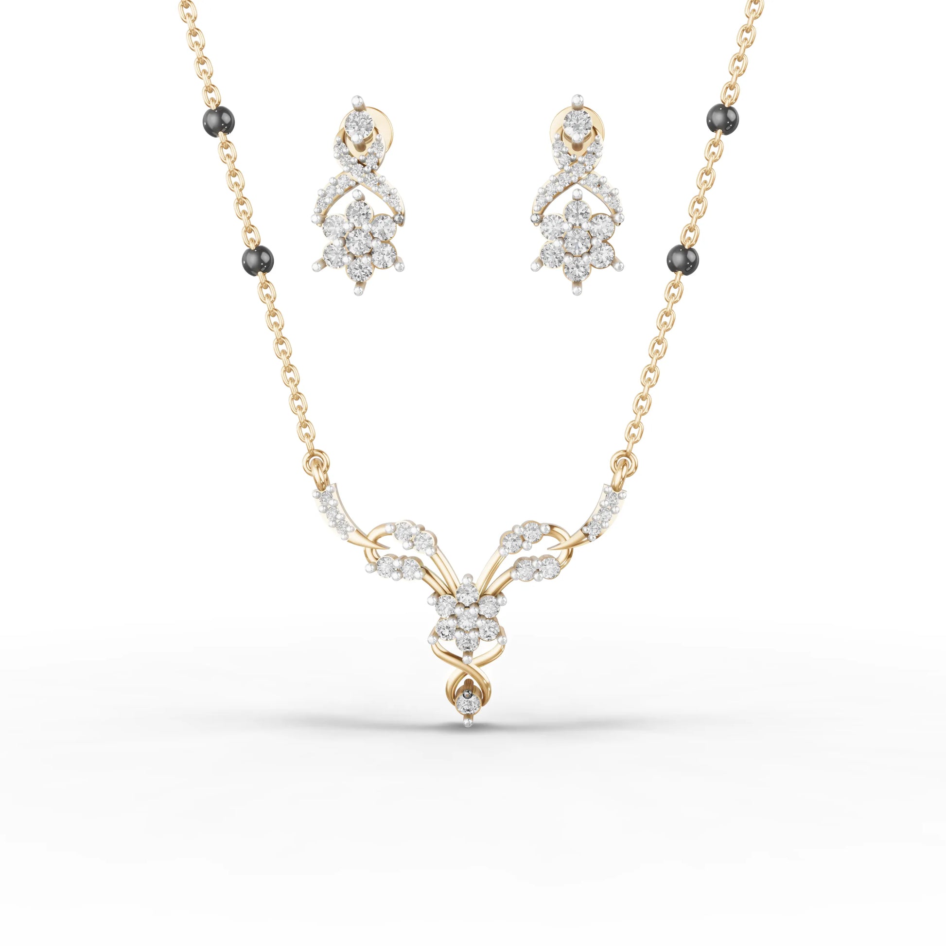 Classic Charm Moissaniite Diamond Mangalsutra Set