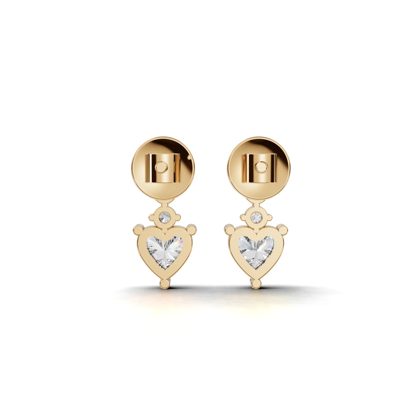 Heart Graduated Drop Moissanite Diamond Earrings