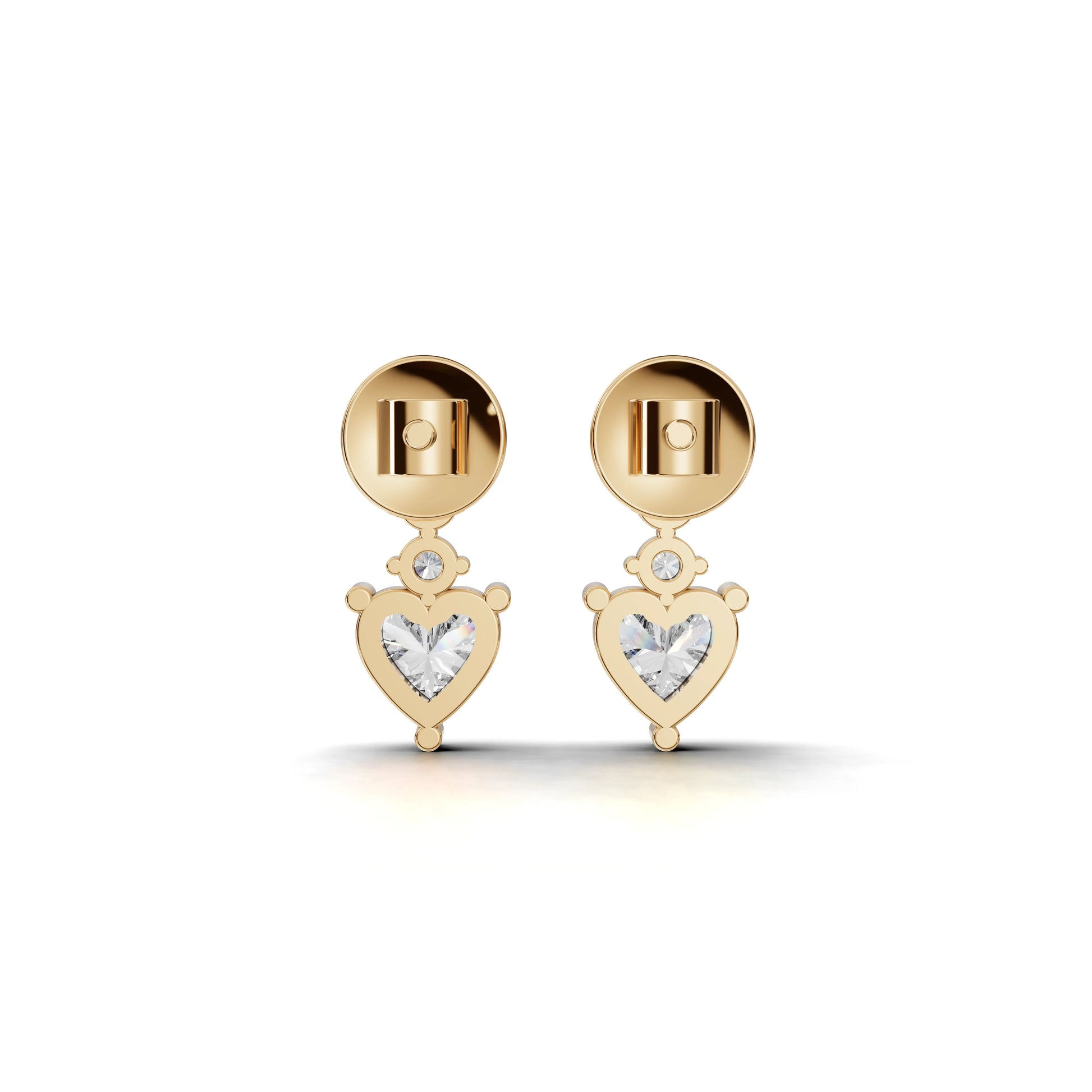 Heart Graduated Drop Moissanite Diamond Earrings