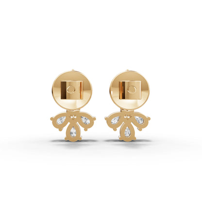 Marquise Moissanite Diamond Floral Cluster Stud Earrings