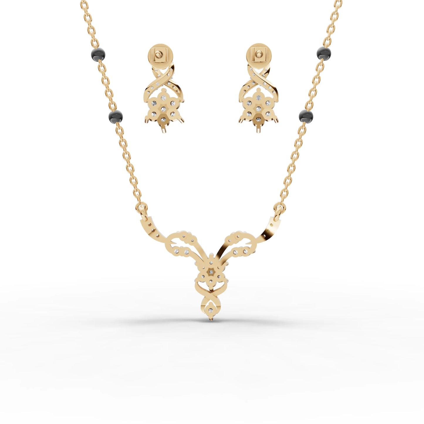 Classic Charm Moissaniite Diamond Mangalsutra Set