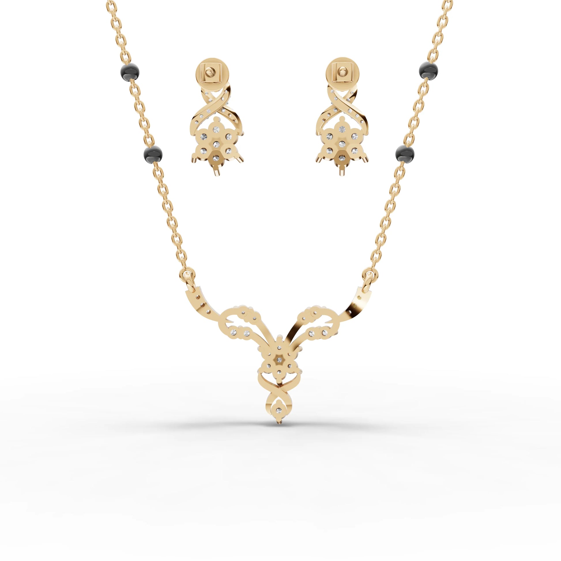 Classic Charm Moissaniite Diamond Mangalsutra Set