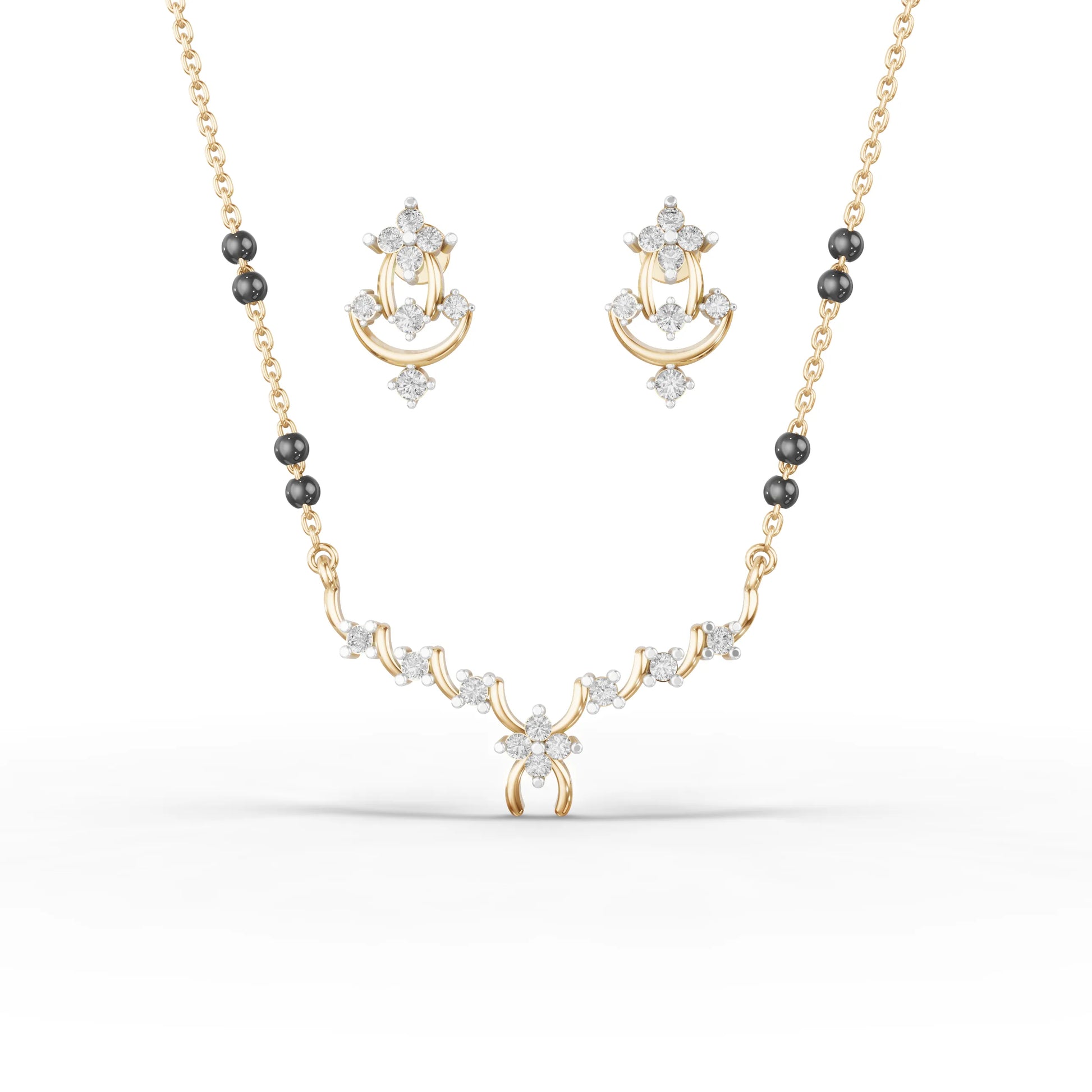 Petal Loop Moissanite Diamond Mangalsutra Set