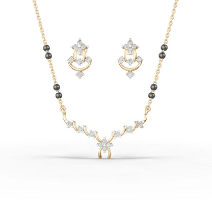 Petal Loop Moissanite Diamond Mangalsutra Set
