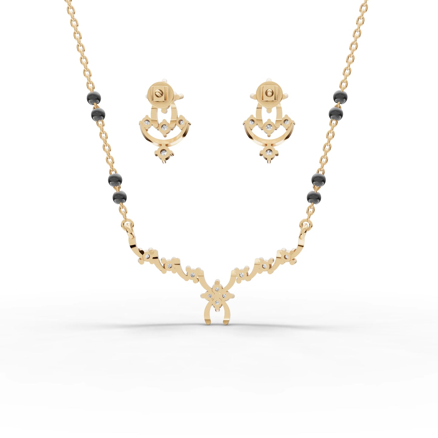 Petal Loop Moissanite Diamond Mangalsutra Set