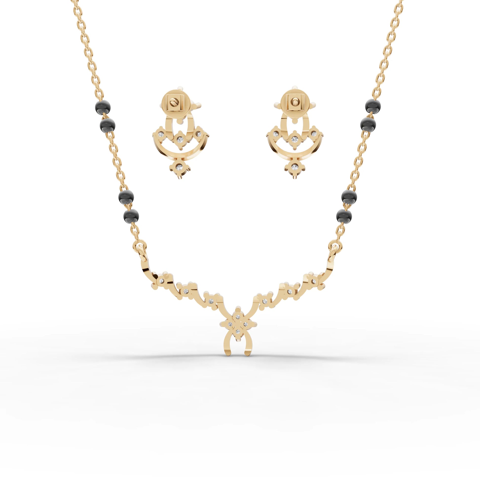 Petal Loop Moissanite Diamond Mangalsutra Set