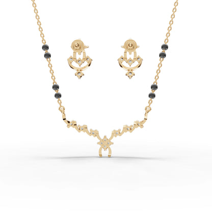 Petal Loop Moissanite Diamond Mangalsutra Set